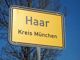 ortseingangsschild haar kreis münchen