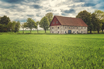 Fototapeta na wymiar Stone Barn in Sweden