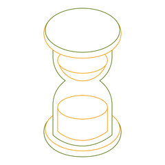 business hour glass sand time isometric vector illustration outline color