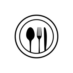 Cutlery for restaurants. fork, knife, spoon vector icon