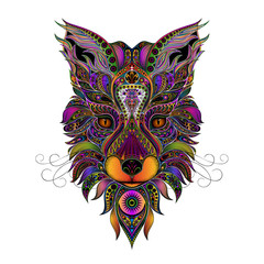 Color vector fox from beautiful patterns
