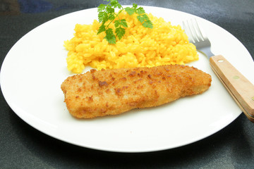 poisson pan&eacute; et riz