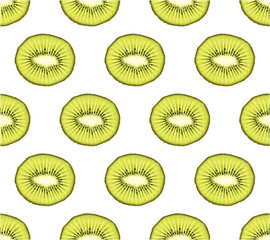 Vector seamless pattern from kiwi slices
