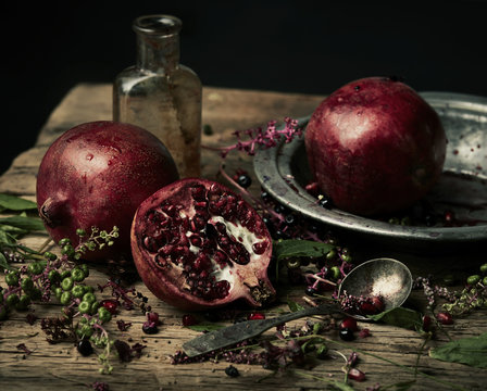 Pomegranate still life