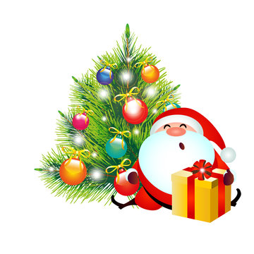 Santa Claus, Christmas tree, postal