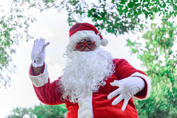 Portrait of santa claus,Thailand people,Sent happiness for children,Merry christmas,Welcome to winter