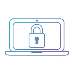 laptop computer with padlock
