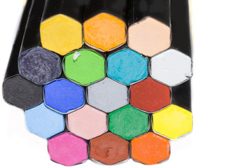 Color Crayons on white background.