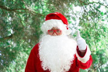 Portrait of santa claus,Thailand people,Sent happiness for children,Merry christmas,Welcome to winter