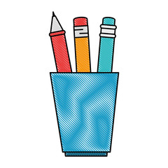 pencil holders isolated icon