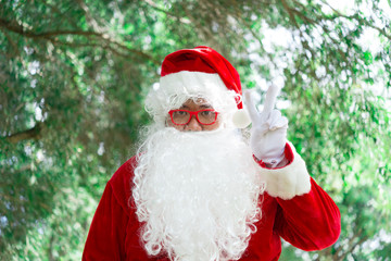Portrait of santa claus,Thailand people,Sent happiness for children,Merry christmas,Welcome to winter