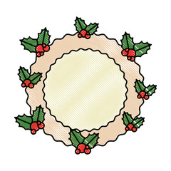 christmas leafs decorative frame