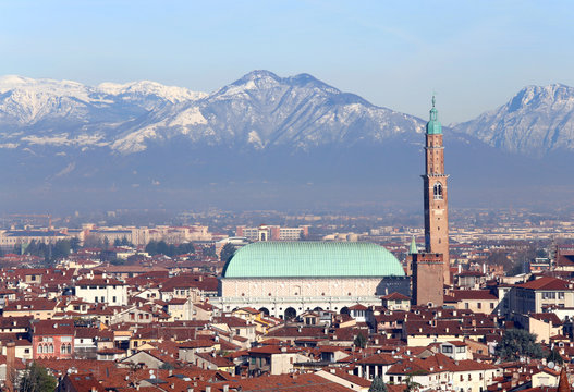 monument in VICENZA city in Italy called BASILICA PALLADIANA in