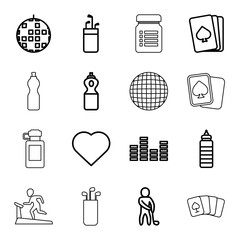 Set of 16 club outline icons