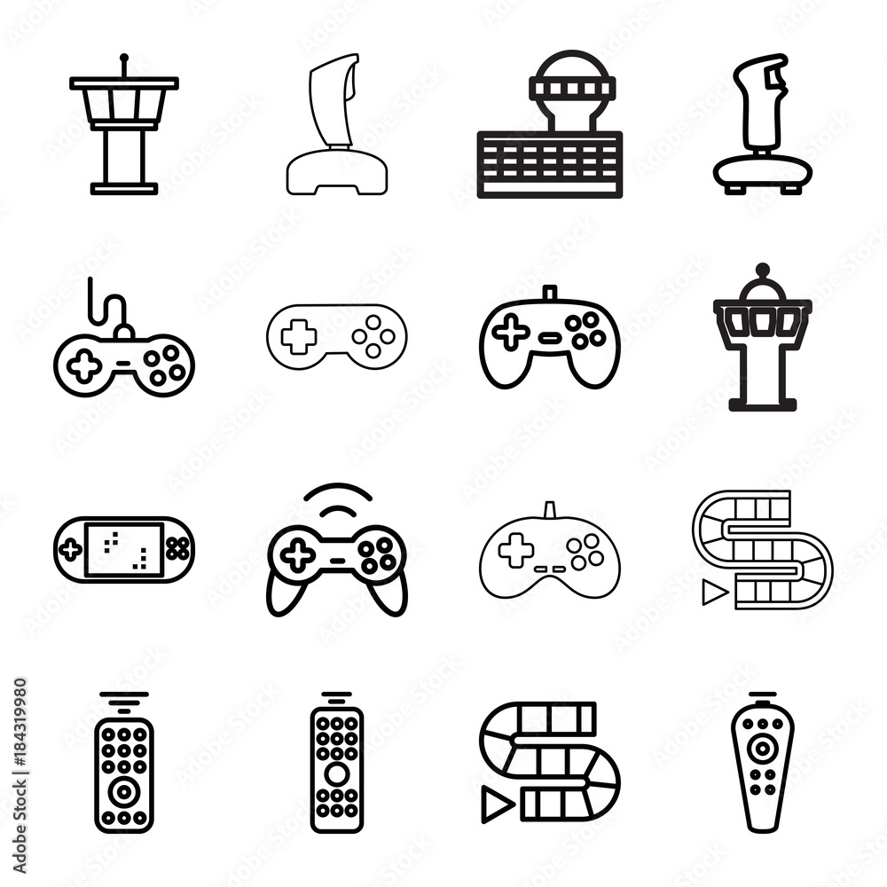 Poster Set of 16 controller outline icons