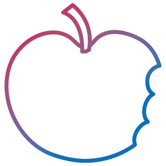 bitten apple fresh fruit icon