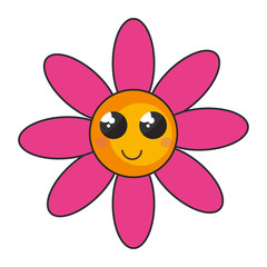 beautiful flower kawaii character