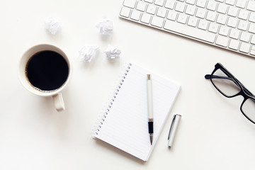 Business table on white background