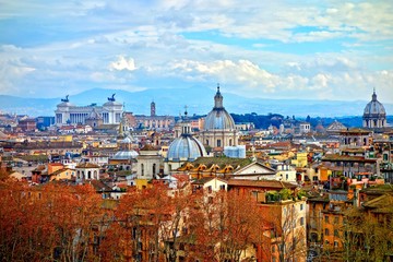 Fototapeta na wymiar Aerial view of Rome, Italy rooftops