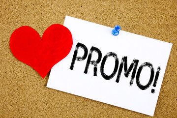 Conceptual hand writing text caption inspiration showing Promo concept for Promo Sale Shopping...