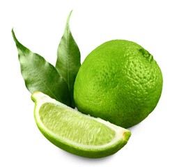 Fototapeta na wymiar Fresh limes - isolated image