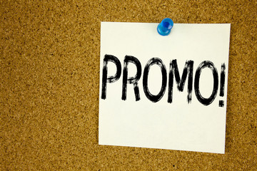Conceptual hand writing text caption inspiration showing Promo. Business concept for  Promo Sale...