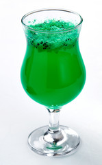 green cocktail with kiwi fruit