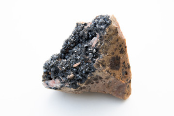 lead carbonate mineral isolated over white
