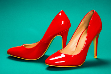 red high heels shoes