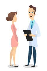 Examination with doctor.