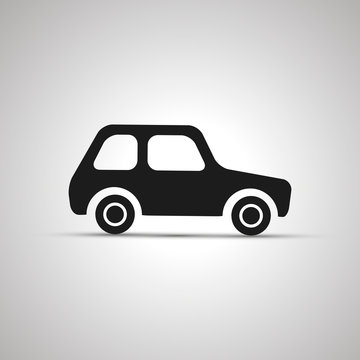 Car silhouette, side view simple black icon