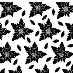 seamless pattern flowers leaves branch decoration image vector illustration