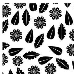 flower leaves shaped different nature decoration pattern