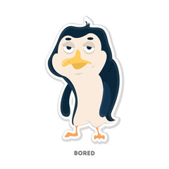 Isolated bored penguin.