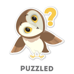 Isolated puzzled owl.