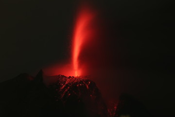 Mount Sinabung Eruption, North Sumatra Indonesia