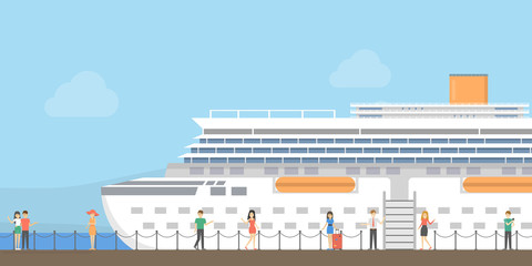 Obraz premium Cruise ship at port.