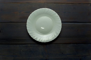  a plate on a wooden table