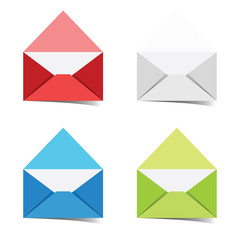 letter envelope colored set illustration