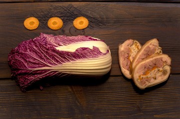 chinese cabbage and meatloaf