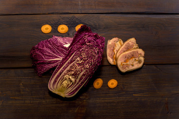 chinese cabbage and meatloaf