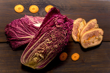 chinese cabbage and meatloaf