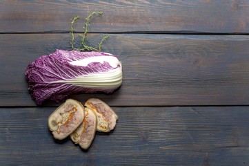 chinese cabbage and meatloaf