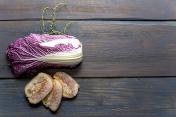 chinese cabbage and meatloaf