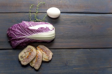 chinese cabbage and meatloaf