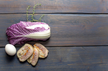 chinese cabbage and meatloaf
