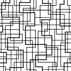 Seamless geometric pattern. Black and white ornament. Vector illustration.
