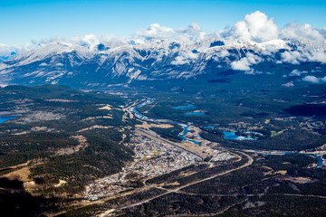 Town of Jasper from Whistler Mountain, Jasper National Park, Alberta, Canada