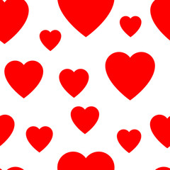 Seamless pattern from simple flat hearts