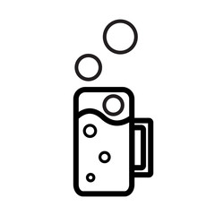 mug of beer with bubbles